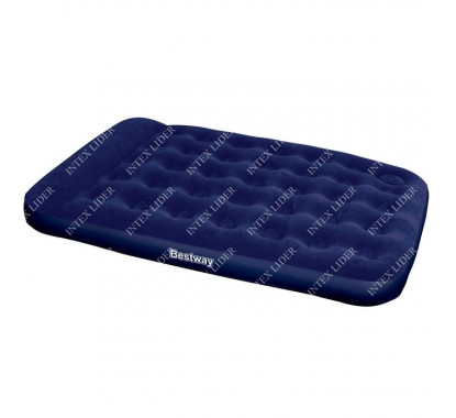 67225 Bestway Надувной матрас Easy Inflate Flocked Air Bed(Double) 191х137х28 см, встроенный ножной насос